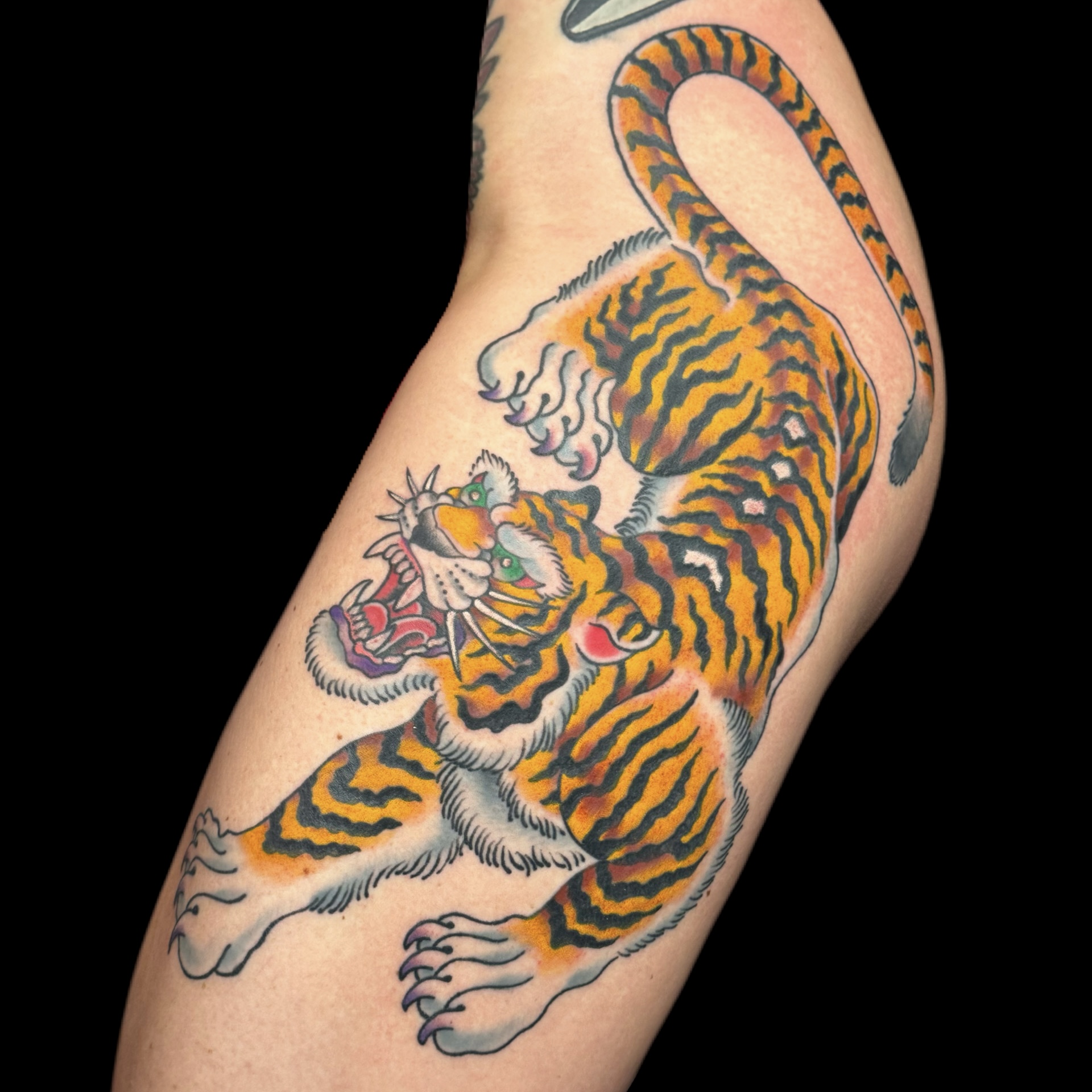 crawling tiger tattoo -Tom Veling - Orwigsburg, PA - black and grey - allentown - harrisburg - reading, pa - lancaster - schuylkill county